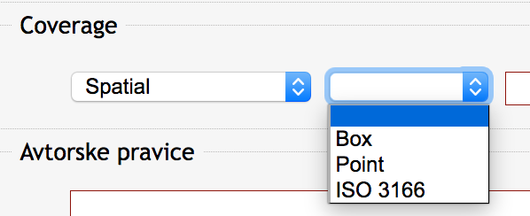 Spatial: izbor atributov.