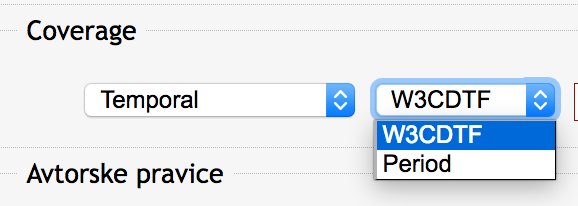 Temporal: izbor atributov.