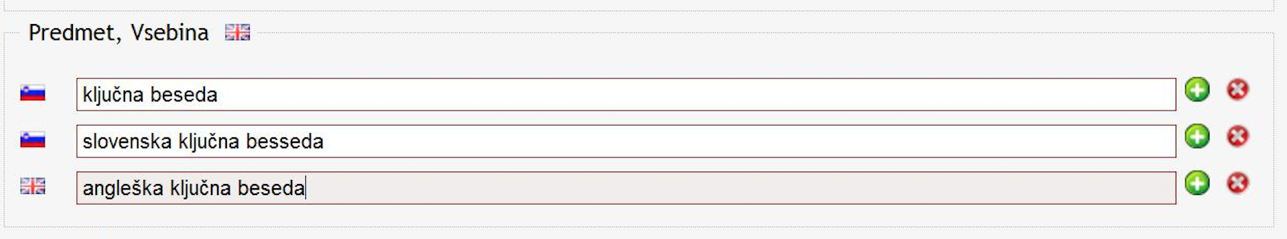 Vpiši ustrezno slovensko in/ali angleško ključno besedo.