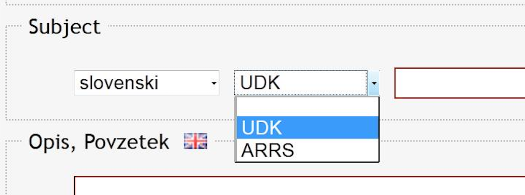 Subject: izbor atributa UDK.