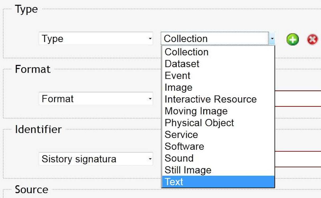 Kontroliran vokabular za Dublin Core Type